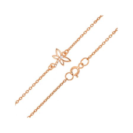 Серебряный браслет с фианитами и позолотой