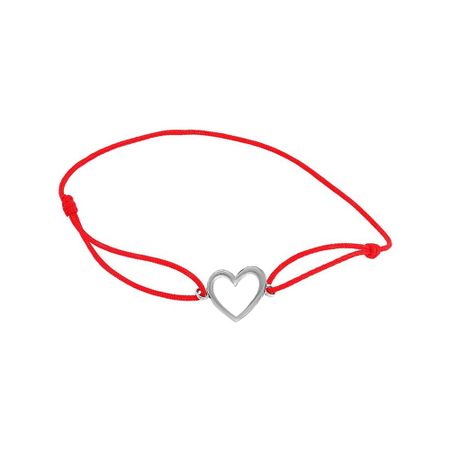 Браслет «красная нить» с серебряной вставкой