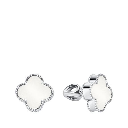 Серебряные серьги с перламутром и родированием