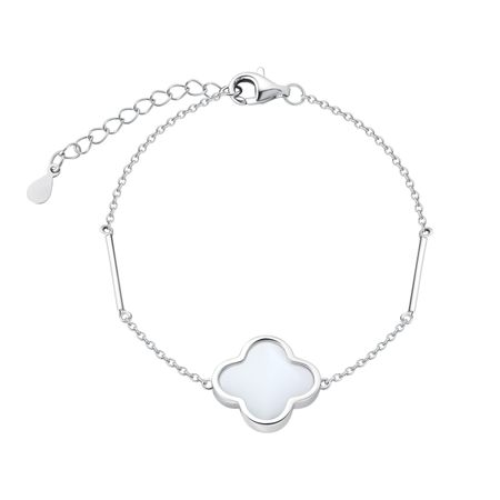 Серебряный браслет с керамикой и родированием