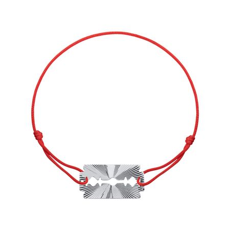 Браслет «красная нить» с серебряной вставкой
