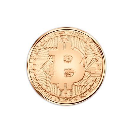 Монета биткоин из серебра