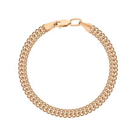 Золотой браслет ручного плетения Каприз с алмазной гранью