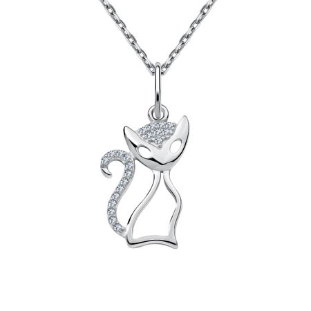 Серебряная подвеска Кошка с фианитами нюта яковлева кошка шкодя и ее маленькое королевство