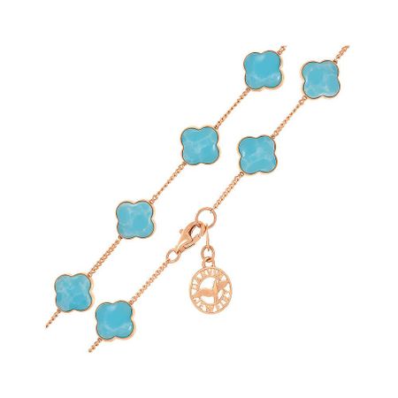 Золотой браслет с ларимаром из коллекции КЛЕВЕР брелок my lucky charm клевер металл