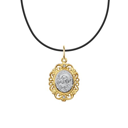 Серебряная подвеска с фианитами и позолотой