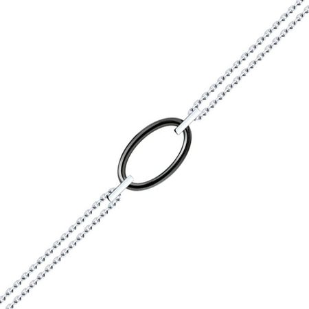 Серебряный браслет с керамикой и родированием