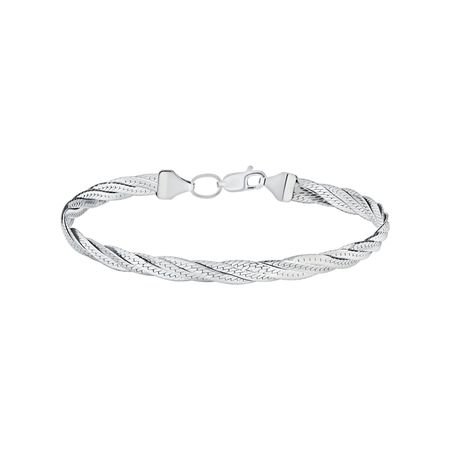 Серебряный браслет Косичка из 4 цепей с родированием тесьма джут косичка 4 см х 2 м