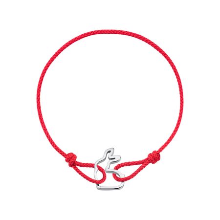 Браслет «красная нить» с серебряной вставкой