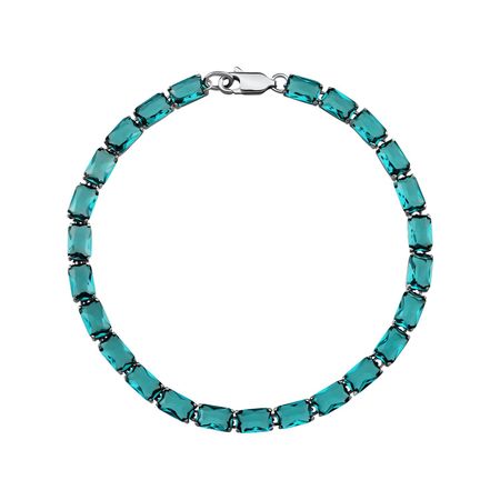 Серебряный браслет с ювелирным стеклом