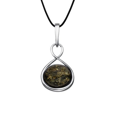 Серебряная подвеска с янтарем