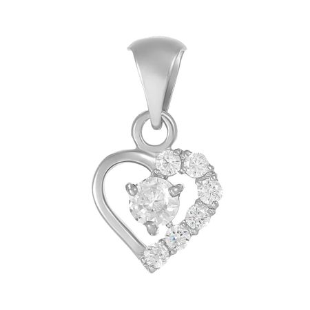 Подвеска Сердце из серебра с фианитами подвеска maxijoy сердце с оленями 11 5см красная дерево