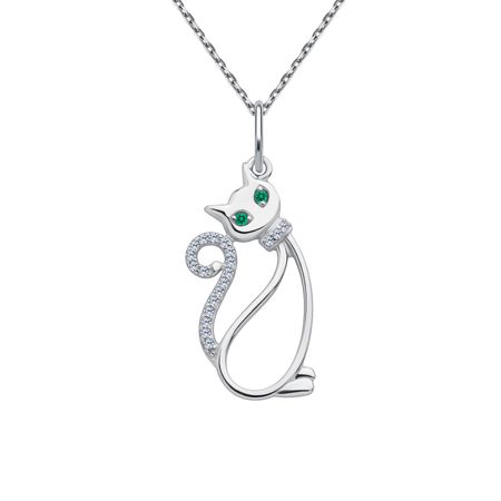 Серебряная подвеска Кошка с фианитами и родированием нюта яковлева кошка шкодя и ее маленькое королевство