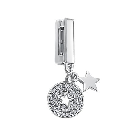 Серебряный шарм с фианитами 