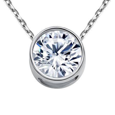 Серебряная подвеска с фианитом и родированием