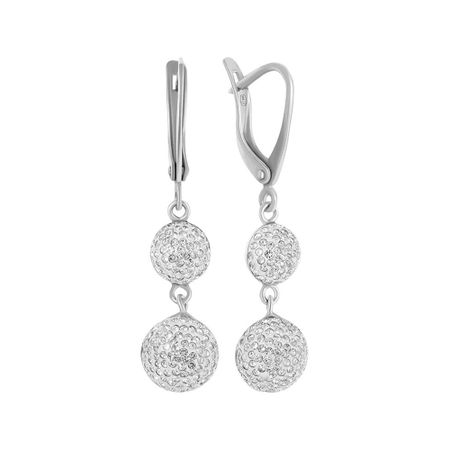 Серьги из серебра со стразами