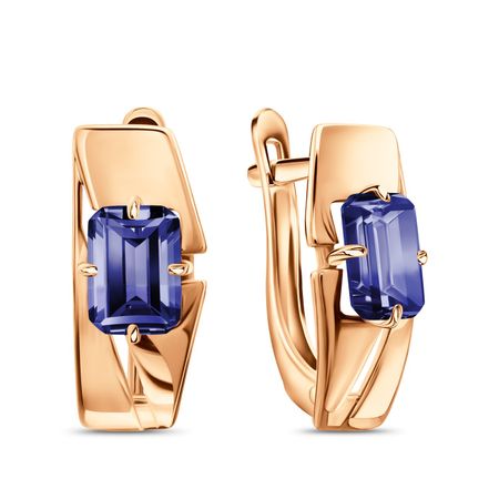 Золотые серьги с кристаллами