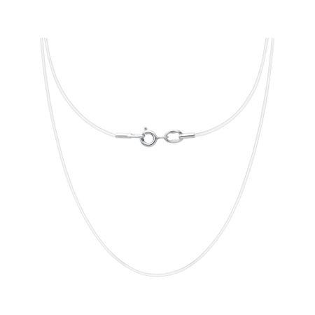 Серебряное колье на леске с родированием