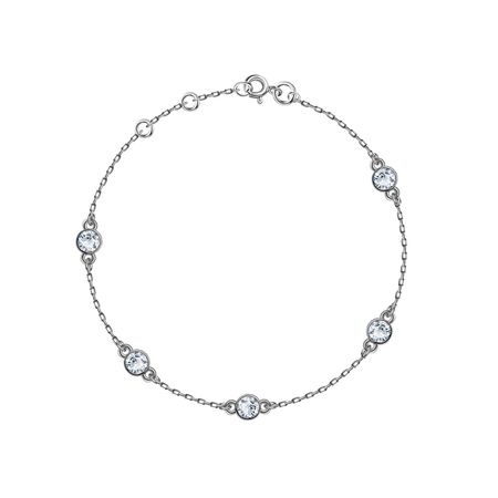Серебряный браслет с кристаллами SWAROVSKI и родированием