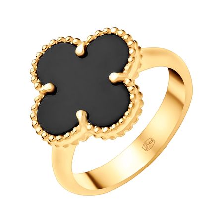 Серебряное кольцо с пластиком и позолотой