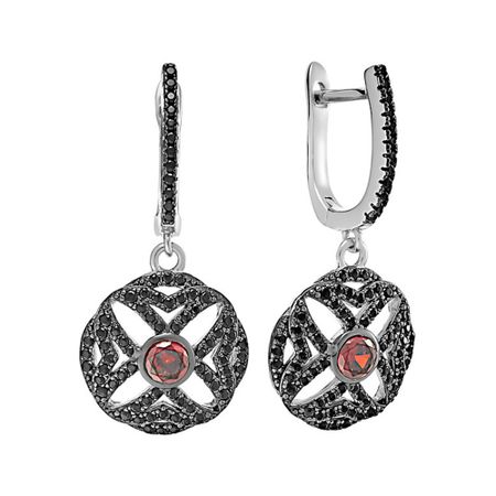 Серебряные серьги с ювелирным стеклом и родированием рама со стеклом пластик коричневая 20 х 30 см