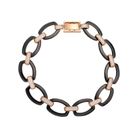 Серебряный браслет с керамикой и фианитами