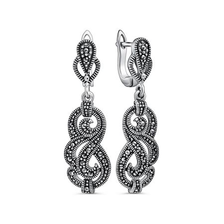 Серебряные серьги с марказитами