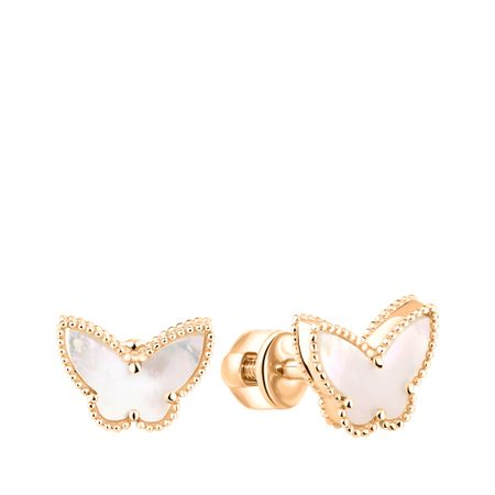 Золотые серьги Бабочка с перламутром мебельные петли naierdi мини бабочка бронзовые золотые серебряные 30 шт