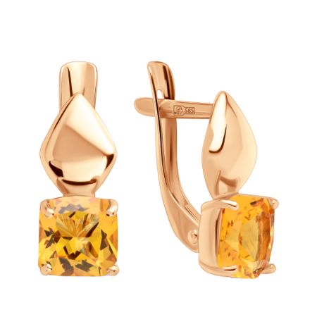 Золотые серьги с кристаллами