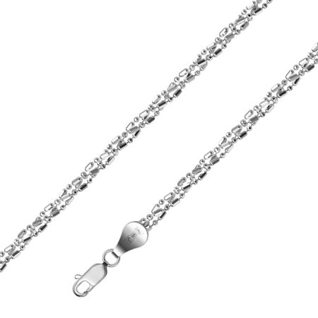 Золотой браслет Косичка из 3 цепей с родированием тесьма джут косичка 4 см х 2 м