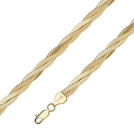 Золотой браслет Косичка из 3 цепей тесьма джут косичка 4 см х 2 м