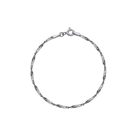 Серебряный браслет Сингапур с родированием