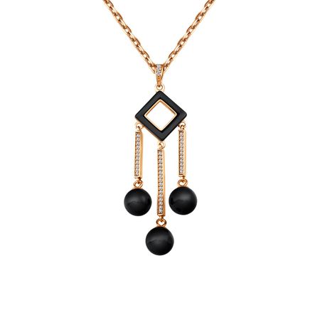 Серебряная подвеска с керамикой и позолотой