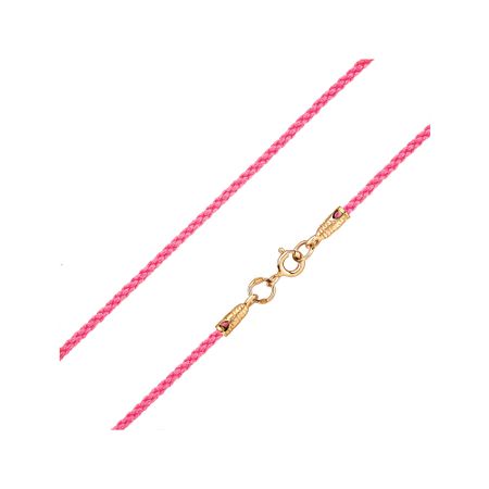 Текстильный шнурок с серебряным замком с позолотой