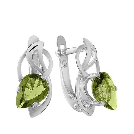 Серебряные серьги с ювелирными кристаллами