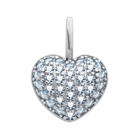 Серебряная подвеска Сердце с фианитами и родированием подвеска maxijoy сердце с оленями 11 5см красная дерево