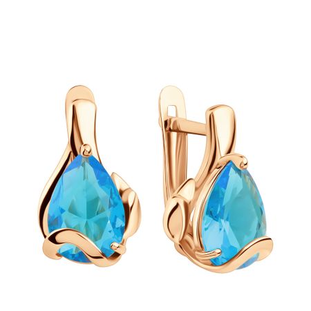 Золотые серьги с кристаллами