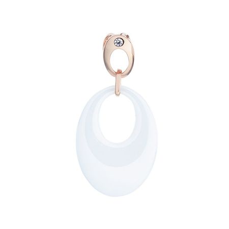 Серебряная подвеска с керамикой и фианитом с позолотой