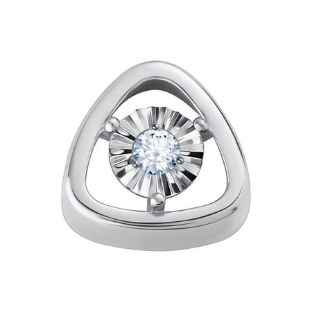 Золотая подвеска с бриллиантом и родированием