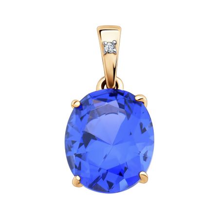 Золотая подвеска с танзанитом и бриллиантом