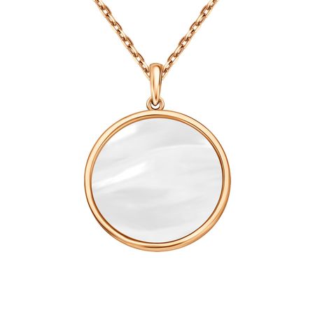 Серебряная подвеска с перламутром и позолотой