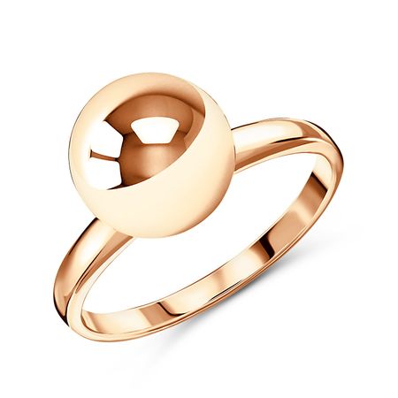 Серебряное кольцо с шаром и позолотой