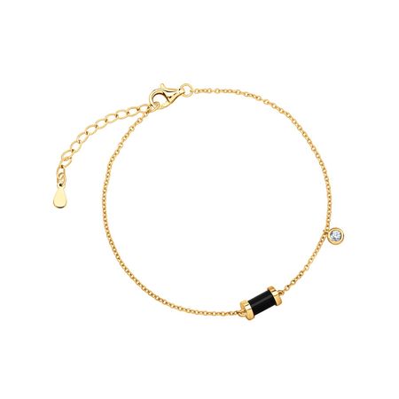 Серебряный браслет с керамикой и фианитом