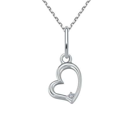 Серебряная подвеска Сердце с родированием подвеска maxijoy сердце с оленями 11 5см красная дерево