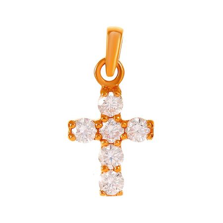Подвеска-крестик из серебра с фианитами