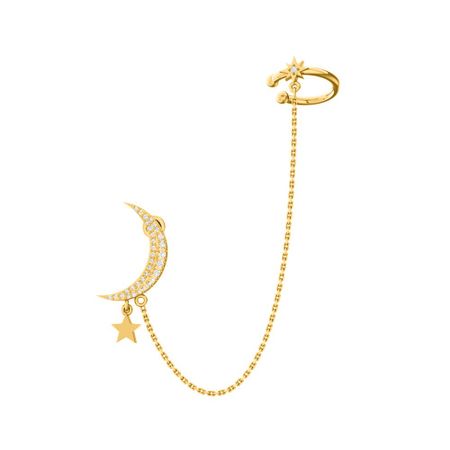 Серебряная серьга с фианитами и позолотой татьяна витальевна устинова серьга артемиды