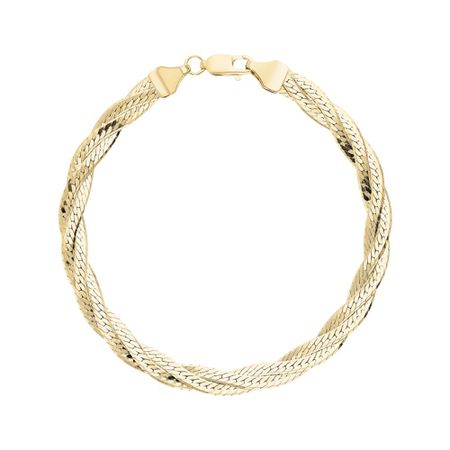 Золотой браслет Косичка из 3-х цепей тесьма джут косичка 4 см х 2 м