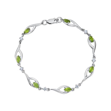 Серебряный браслет с ювелирным стеклом