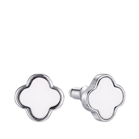 Серебряные серьги с керамикой и родированием