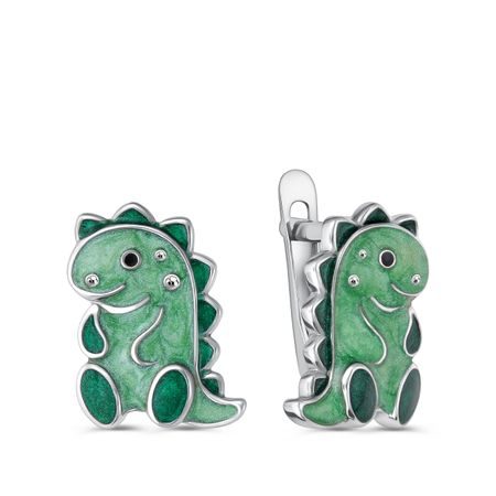 Серебряные детские серьги с эмалью